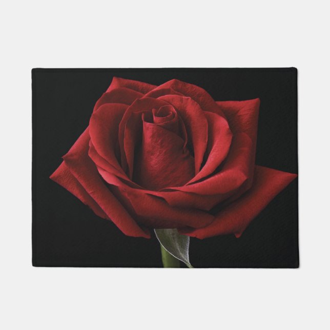 Red rose throw pillow doormat (Front)