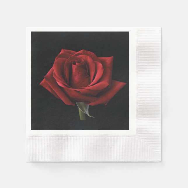Red rose throw pillow napkin (Front)