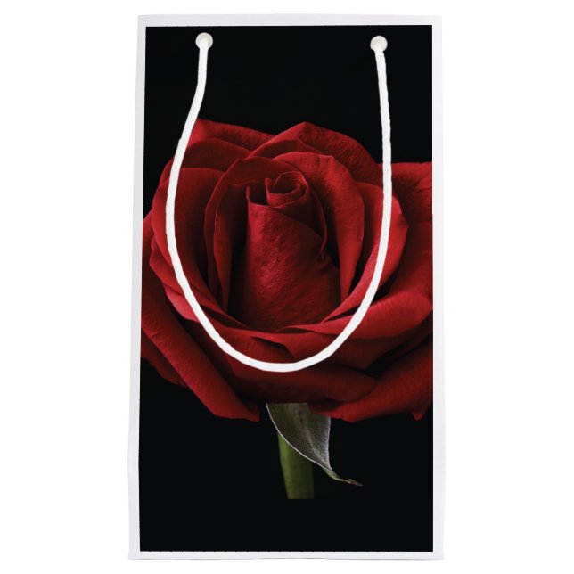 Red rose throw pillow small gift bag (Front)