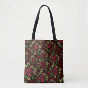 red rose tote bag