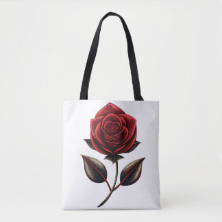 red rose tote bag