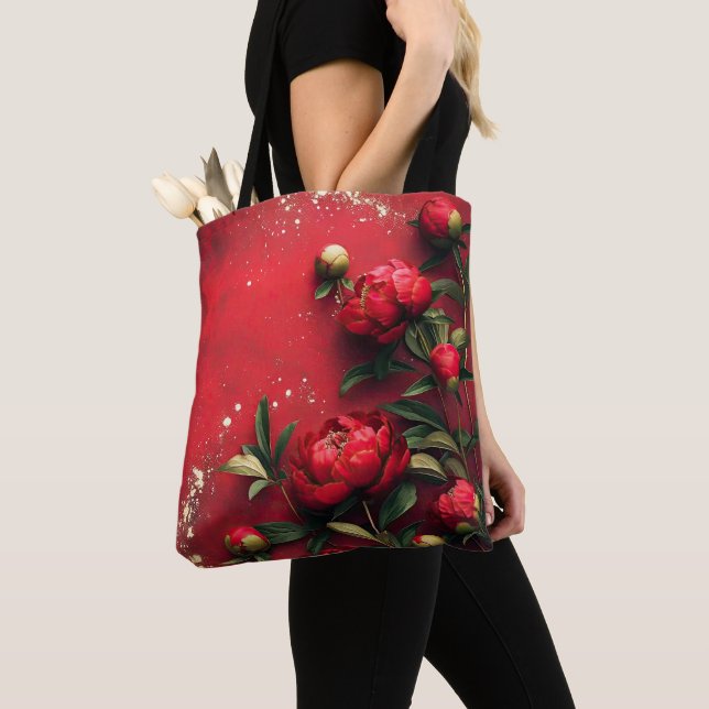 Red rose tote bag (Close Up)