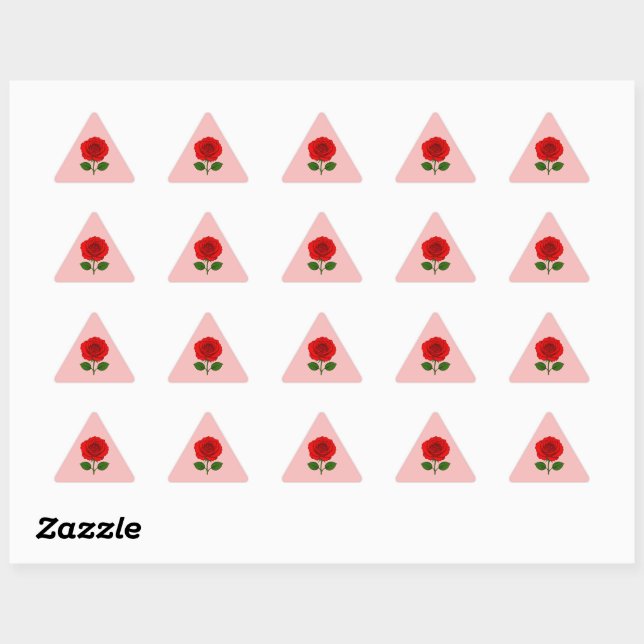 Red Rose Triangle Stickers (Sheet)