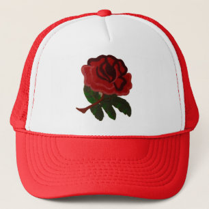 RED ROSE. TRUCKER HAT