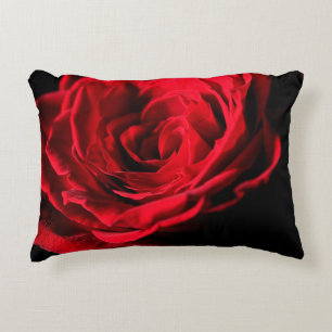Red rose valentine day closeup macro design, roman decorative cushion