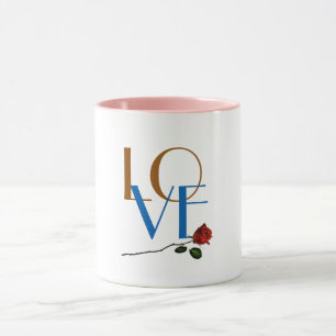 Red Rose Valentine Mug - Cute Love Coffee Gift