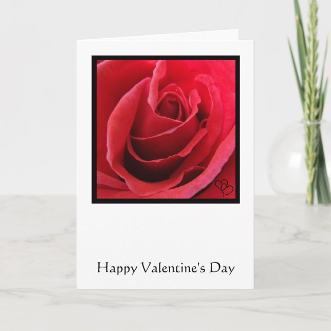 Red Rose Valentine's Day Card (Front)