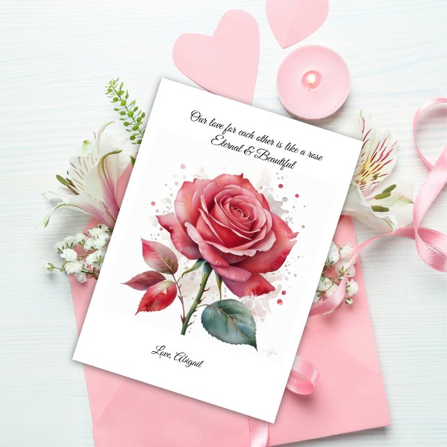 Red rose Valentine's day card for her/him (Creator Uploaded)