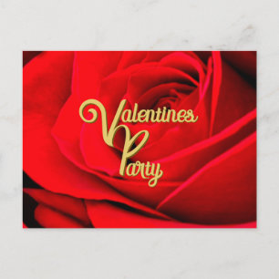 Red Rose Valentines Party Postcard