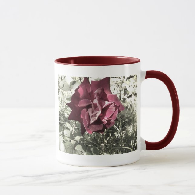 Red Rose Vintage Colour Mug (Right)