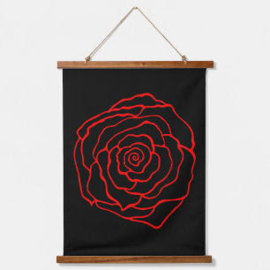 Red Rose Wall Art Tapestry 
