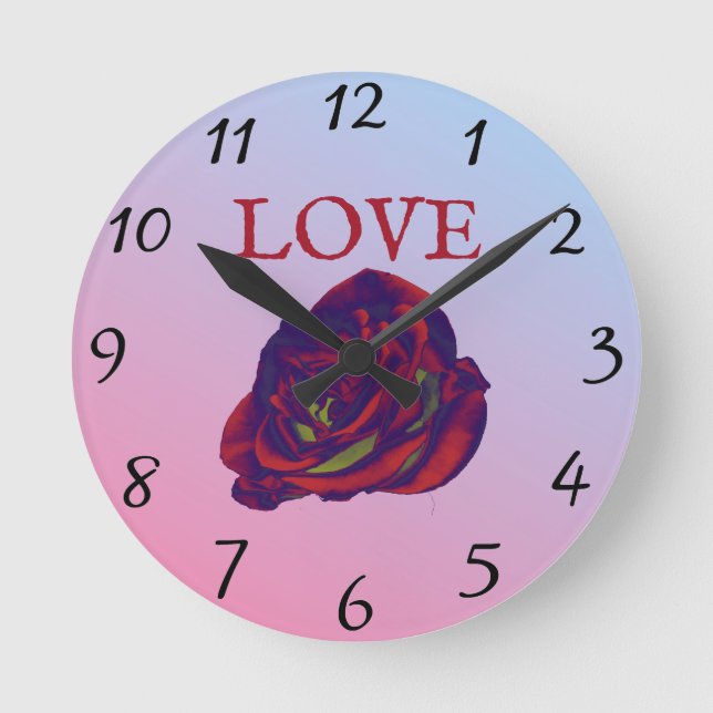 Red Rose Wall Clock (Front)