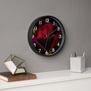 Red Rose Wall Clock
