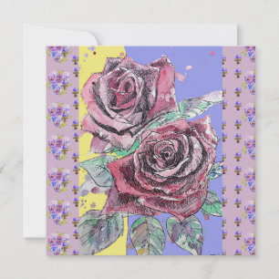 Red Rose Watercolor Flower Floral Birthday