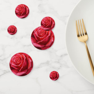 Red Rose Watercolor Formal Floral Wedding Confetti