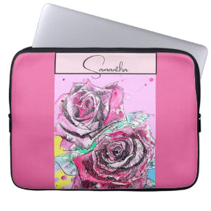 Red Rose Watercolor Roses Pink iPad Smart Cover