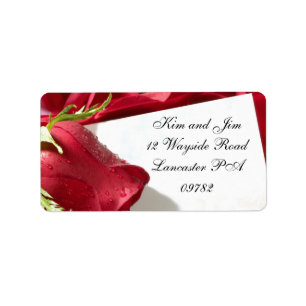 red rose wedding address label