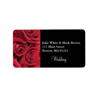 Red Rose Wedding Address Label