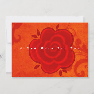 Red Rose Wedding Anniversary Flat Greeting Card
