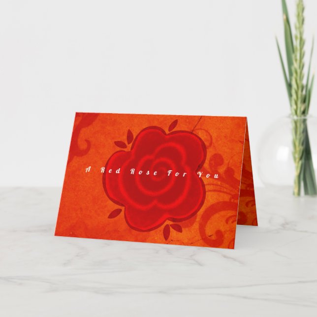 Red Rose Wedding Anniversary Folded Greeting Card (Front)