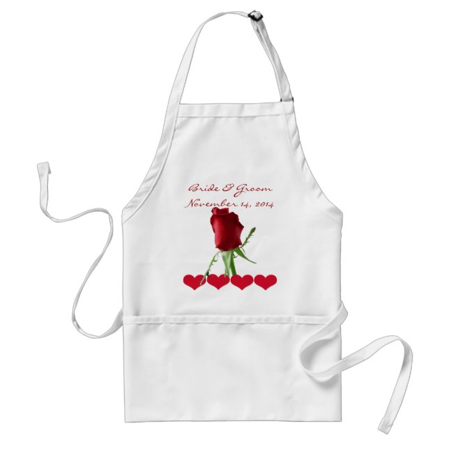 Red Rose Wedding Aprons (Front)