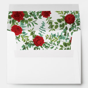 Red Rose Wedding Elegant Classic Envelope