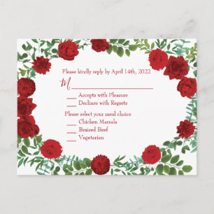 Red Rose Wedding Elegant Classic Postcard