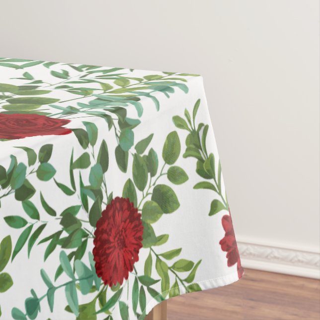 Red Rose Wedding Elegant Classic Tablecloth (In Situ)