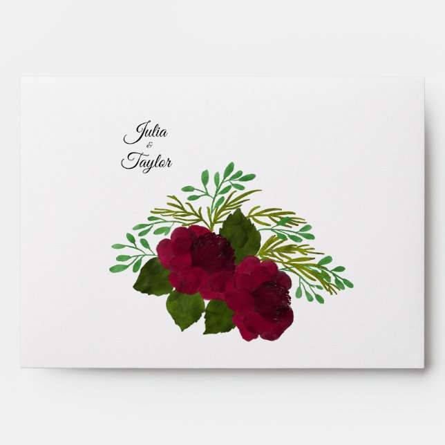 red Rose Wedding Envelope (Front)