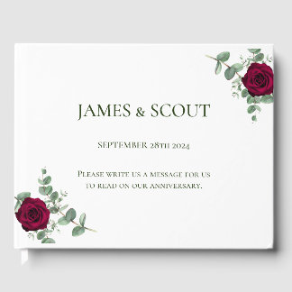 Red Rose Wedding Guest Book