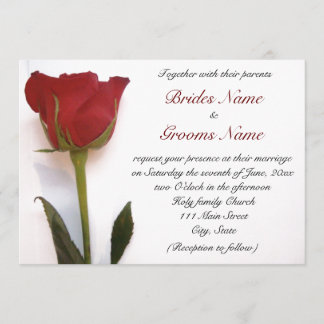 Red rose wedding invitation