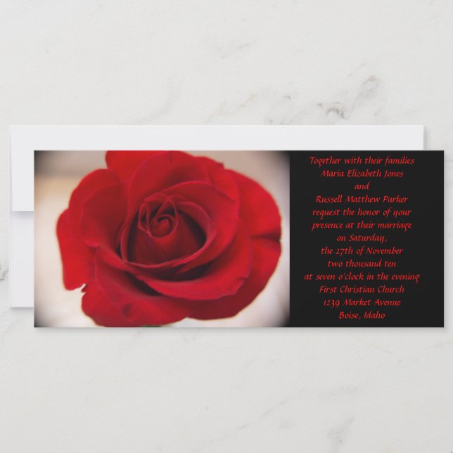 Red Rose Wedding Invitation (Front)