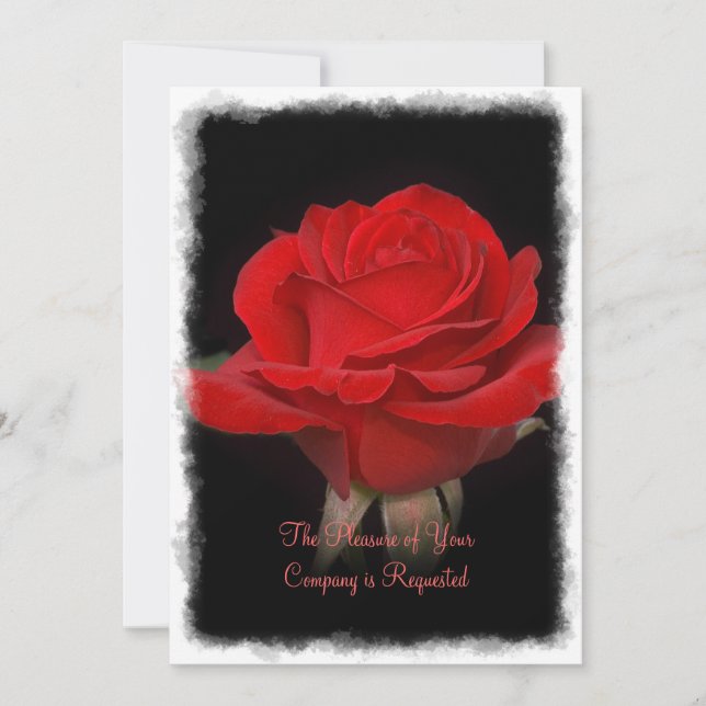 Red Rose Wedding Invitation (Front)