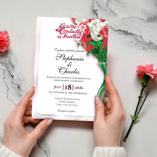 Red Rose Wedding Invite - Red Letters 2 (Creator Uploaded)
