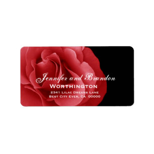 Red Rose Wedding Label
