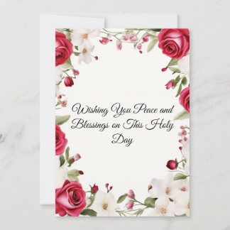 red rose wedding, lily-of-the-valley , pink holiday card