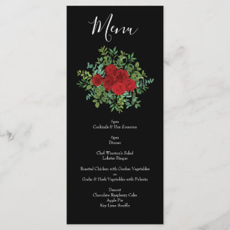 Red Rose Wedding Menu