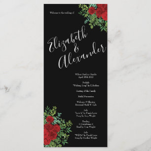 Red Rose Wedding Menu