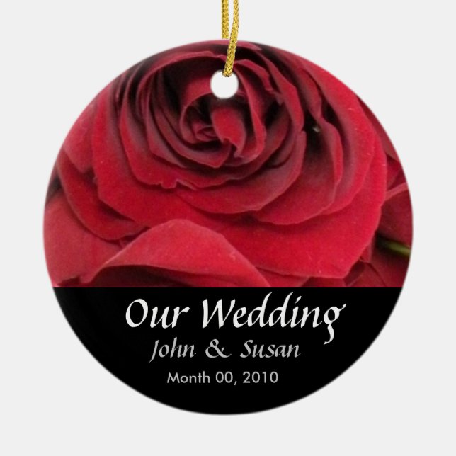 Red Rose Wedding Ornament (Front)