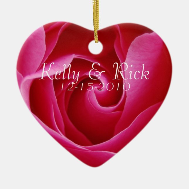 Red Rose Wedding Ornament (Front)