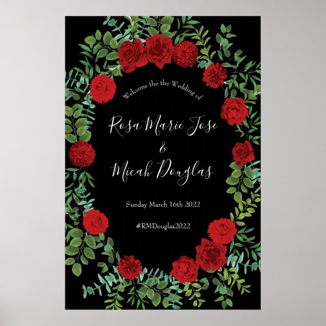 Red Rose Wedding Poster (Front)
