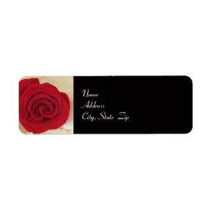Red Rose Wedding Return Address Label