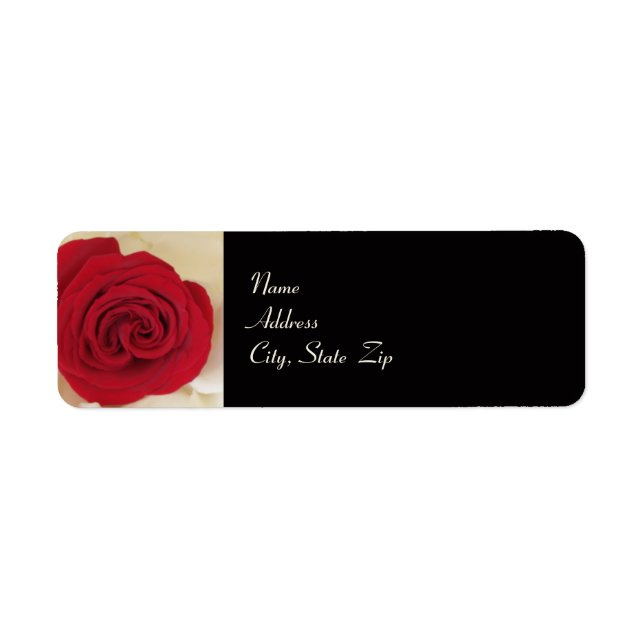 Red Rose Wedding Return Address Label (Front)