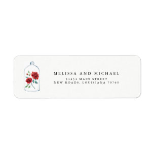 Red Rose Wedding Return Address Labels