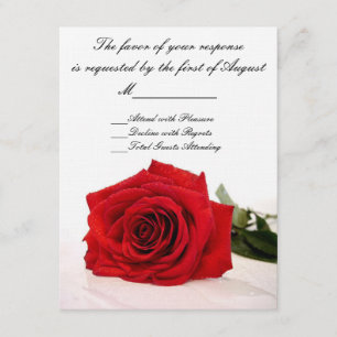 Red Rose Wedding RSVP Card