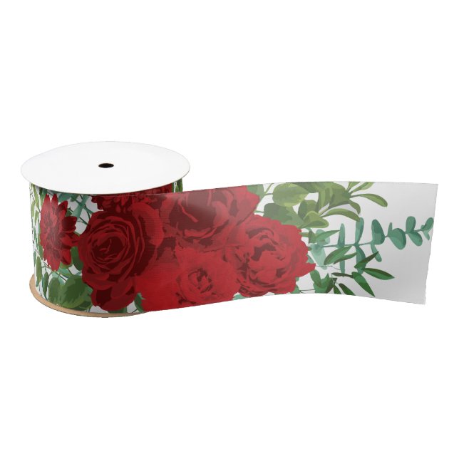 Red Rose Wedding Satin Ribbon (Spool)