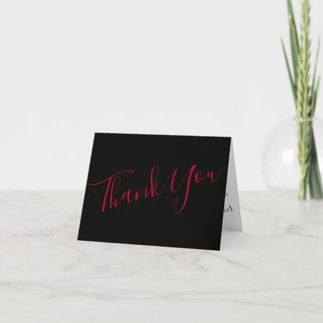 Red Rose Wedding Thank You Card (Front)