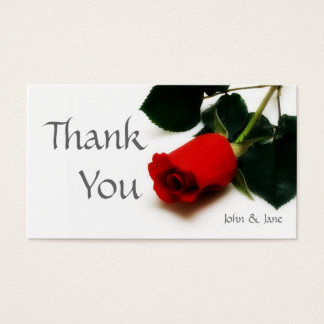 Red rose Wedding thank you card
