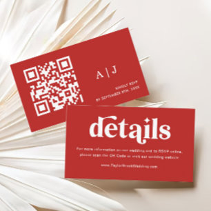 Red Rose Wedding Website  Enclosure Card