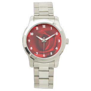 Red Rose White Fat Numbers waa Watch